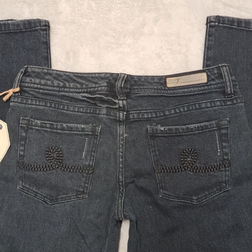 Seven7 Jeans Black Straight Leg Women's SZ 27 Low Rise - Picture 6 of 11